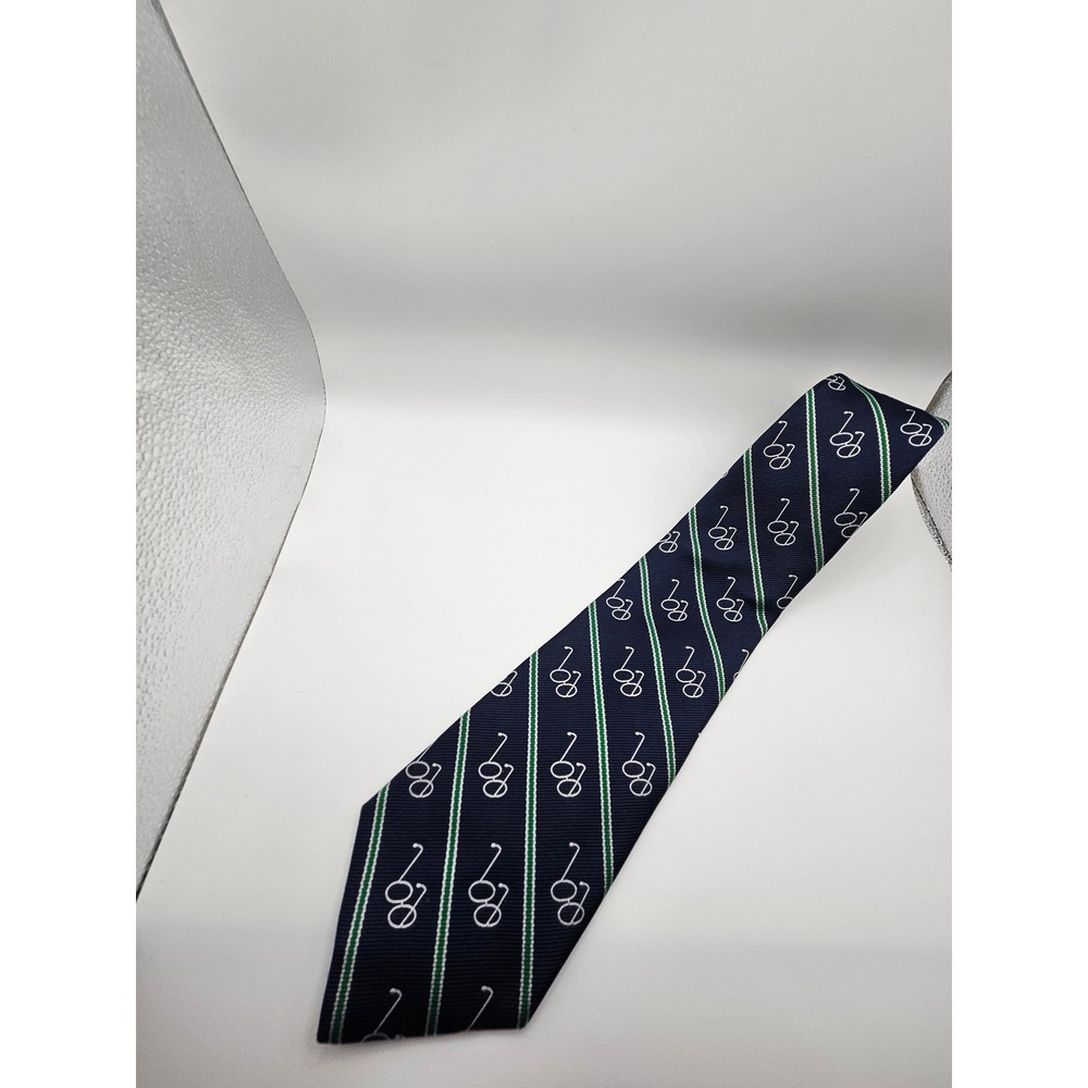Twin City Optical Mens Navy Blue Eyeglasses Glasses Striped Novelty Tie